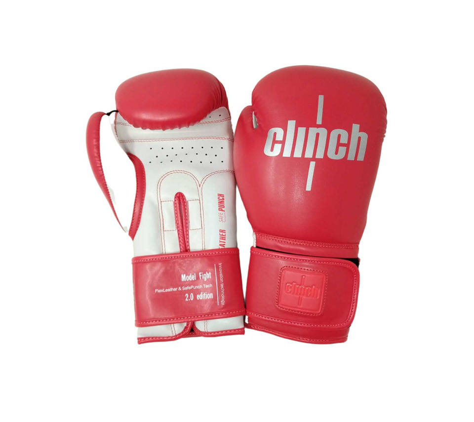 Перчатки боксерские Clinch Fight 2.0 , красно-белые, 14oz