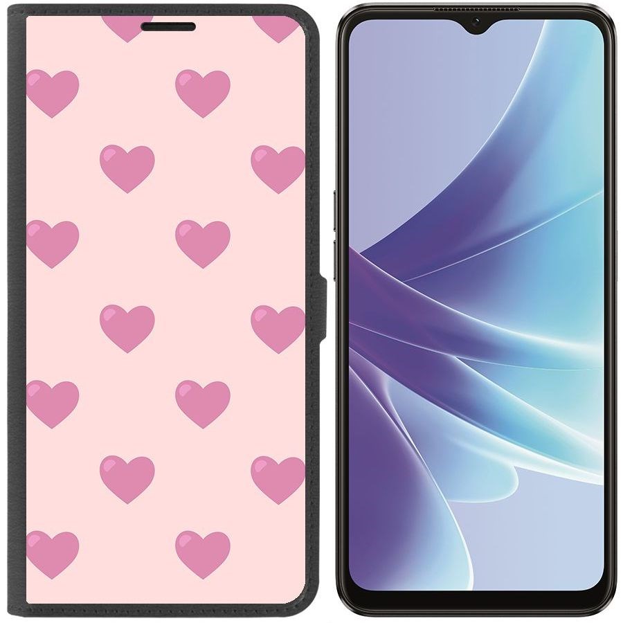 

Чехол-книжка Eco Book для Oppo A57 Пурпурные сердца