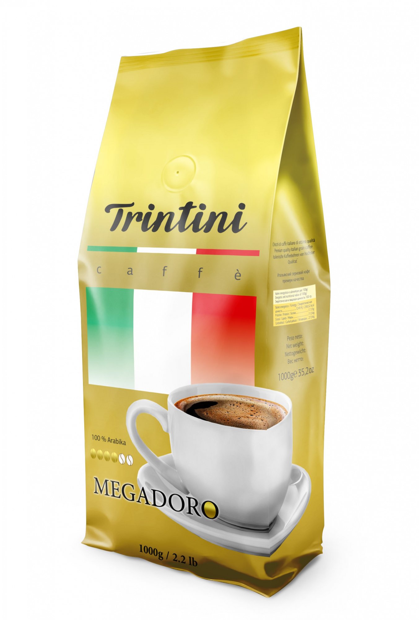

Кофе в зернах Trintini MegaDoro, 1000 гр., MegaDoro, 1000 гр.