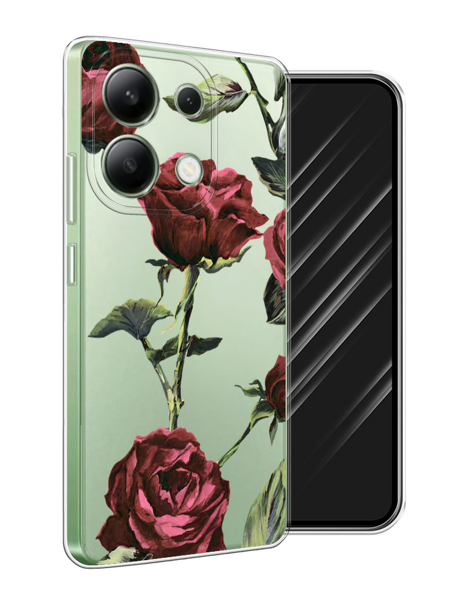 

Чехол Awog на Xiaomi Redmi Note 13 4G (Global) "Бордовые розы фон", 321050-1