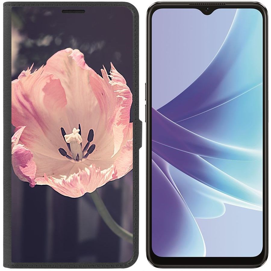 

Чехол-книжка Eco Book для Oppo A57 Тюльпан, Черный