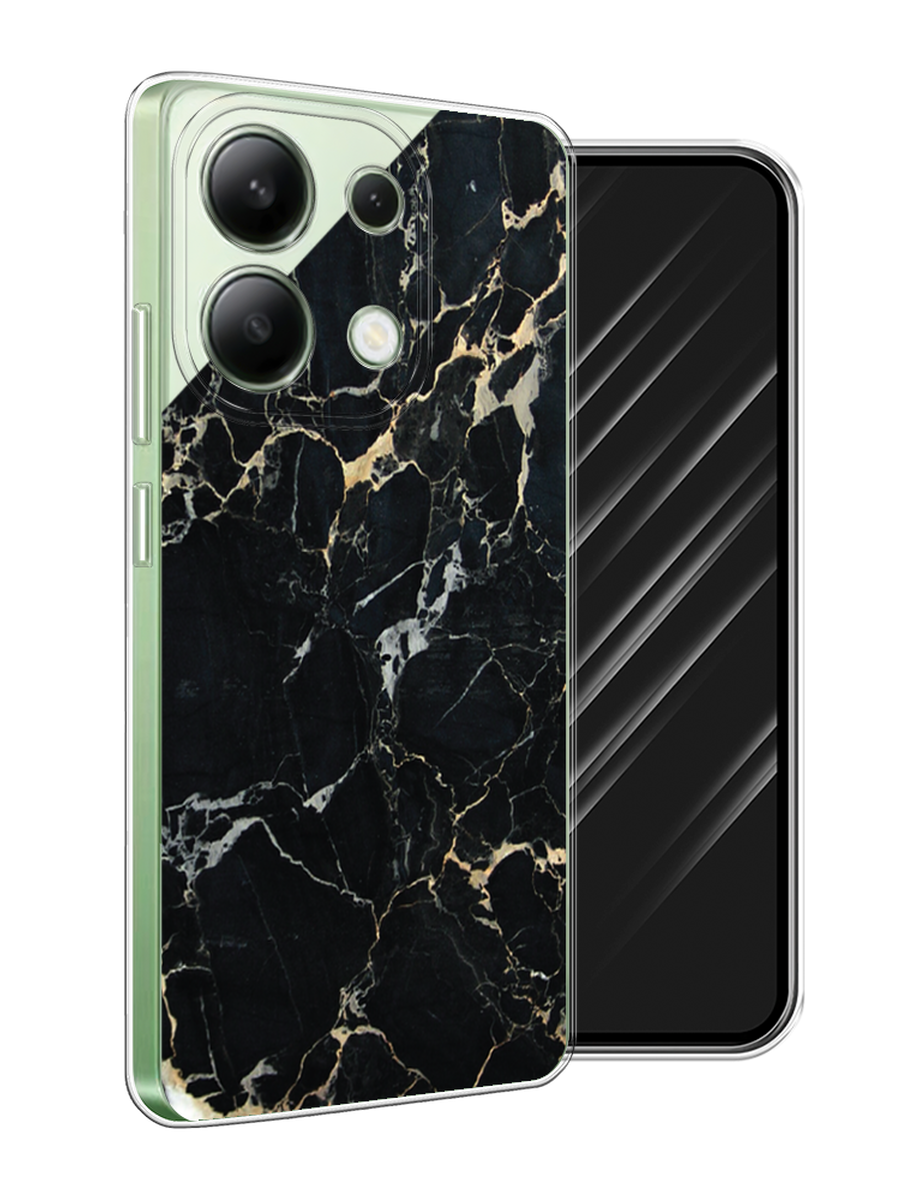 

Чехол Awog на Xiaomi Redmi Note 13 4G (Global) "Черный мрамор уголок", Черный;золотистый, 321050-1