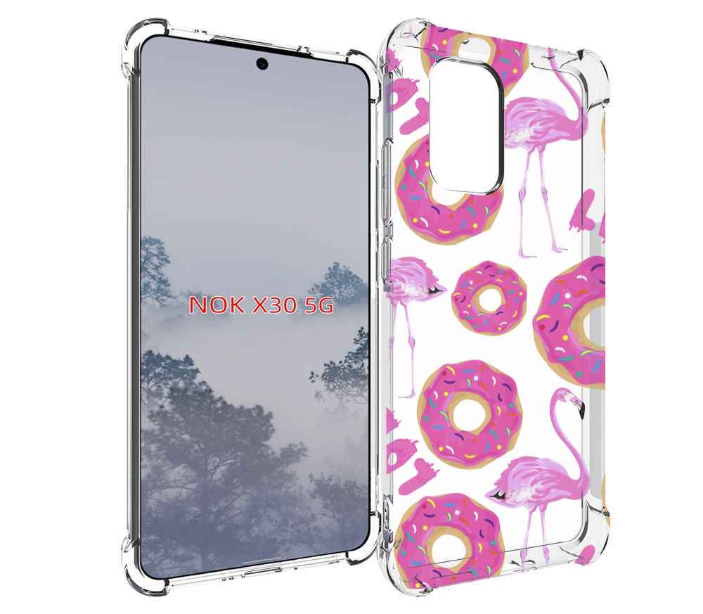 

Чехол MyPads пончики-фламинго для Nokia X30 5G, Tocco