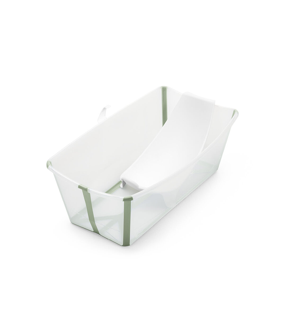 Ванночка с горкой Stokke Flexi Bath Bundle, Tub with Newborn Support, Transparent Green