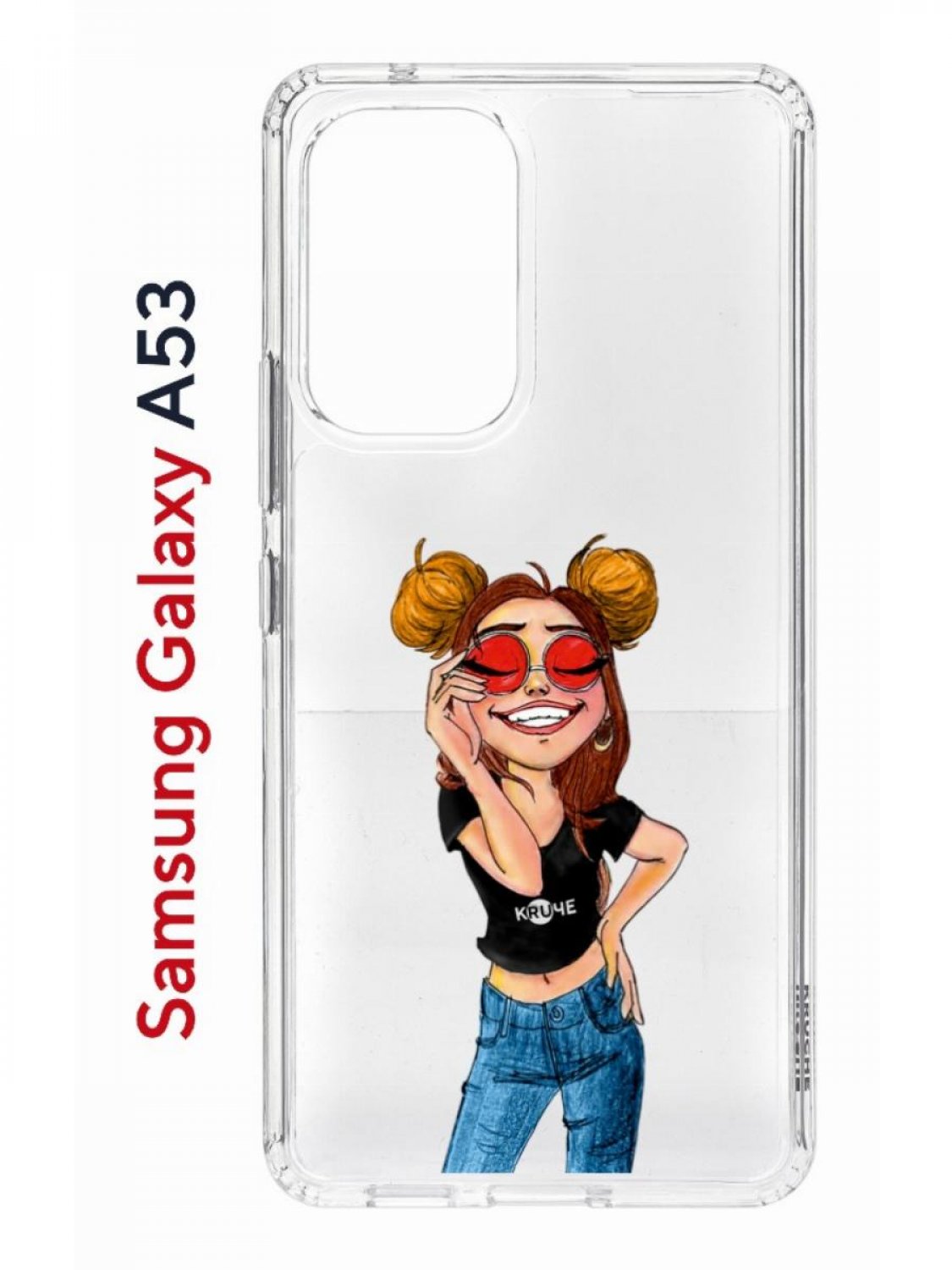 фото Чехол на samsung a53 5g kruche print smiling,противоударный бампер,с защитой камеры кruче