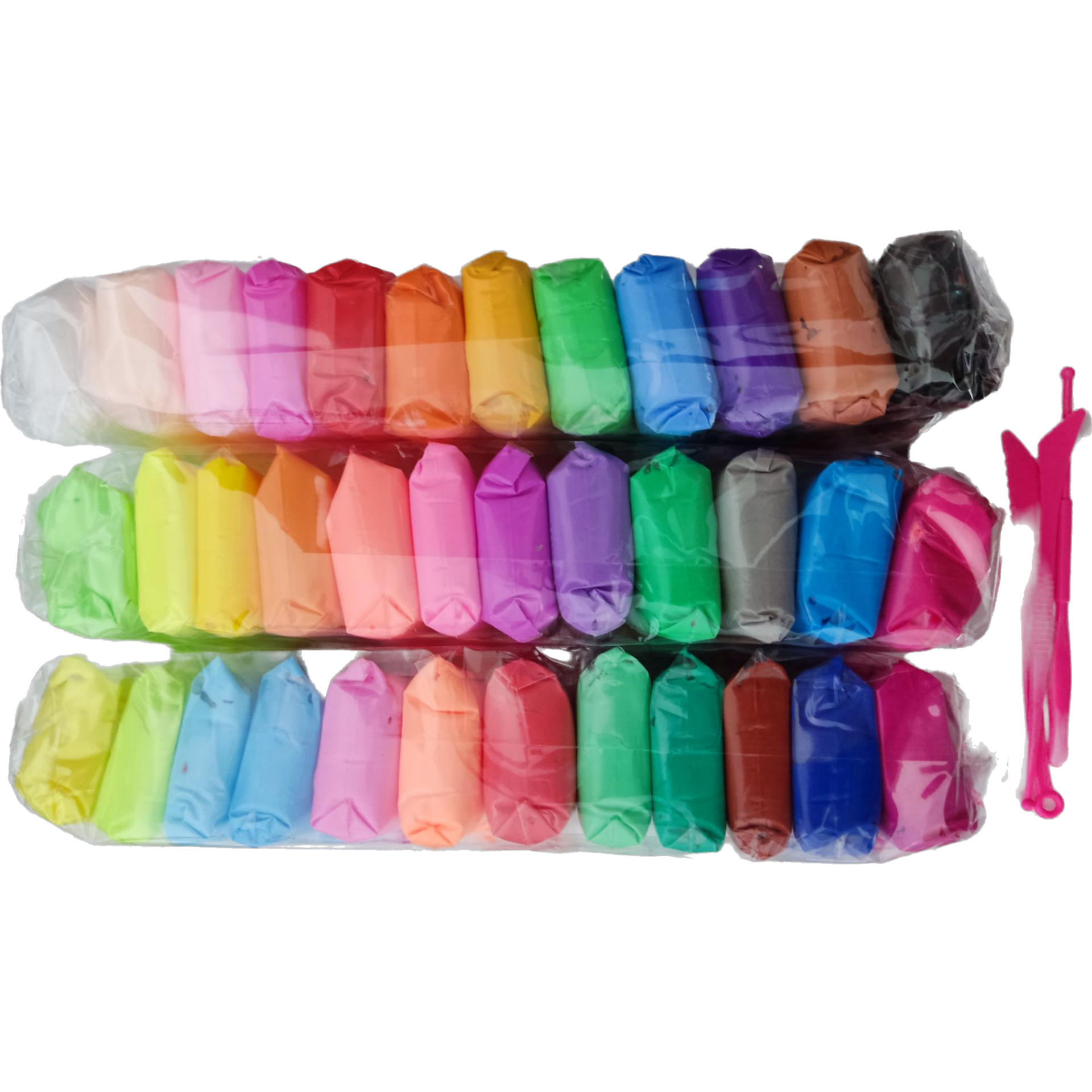 Пластилин легкий воздушный застывающий 36 цветов + 3 стека, К6, 10111