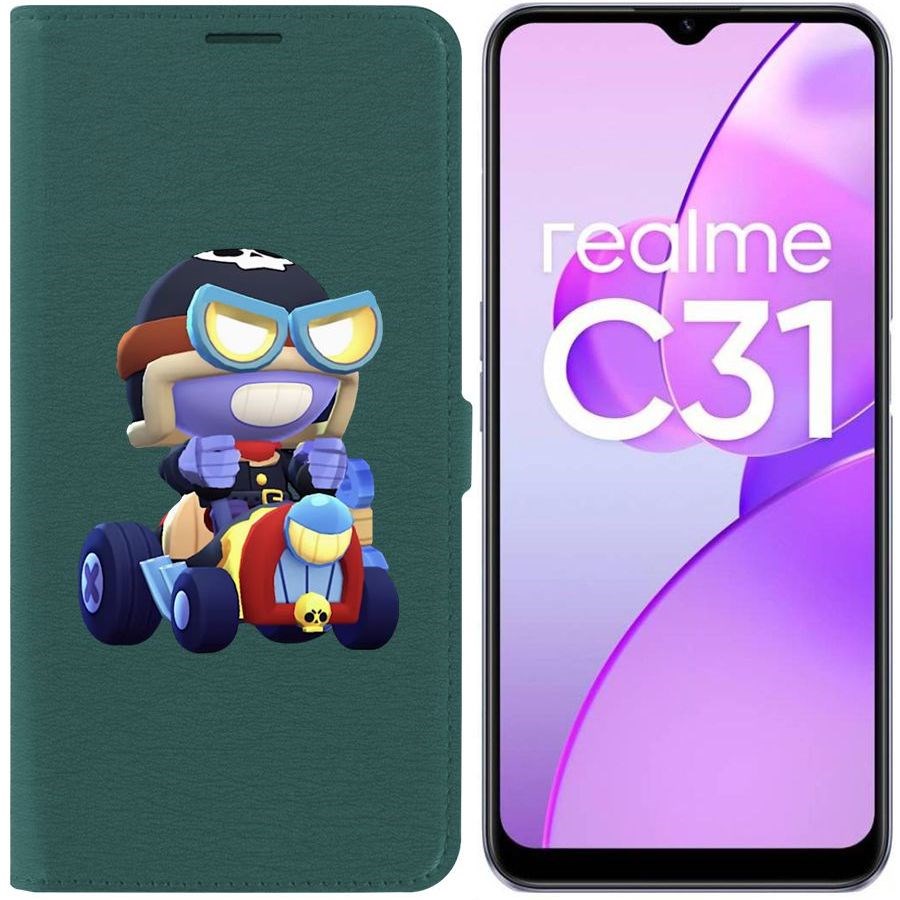 

Чехол-книжка Eco Book для Realme C31 Brawl Stars-Безумный Карл