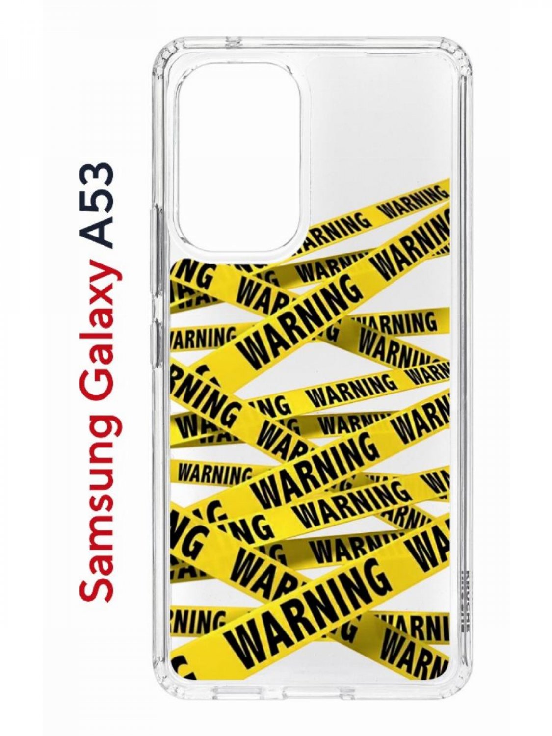 фото Чехол на samsung a53 5g kruche print warning,противоударный бампер,с защитой камеры кruче