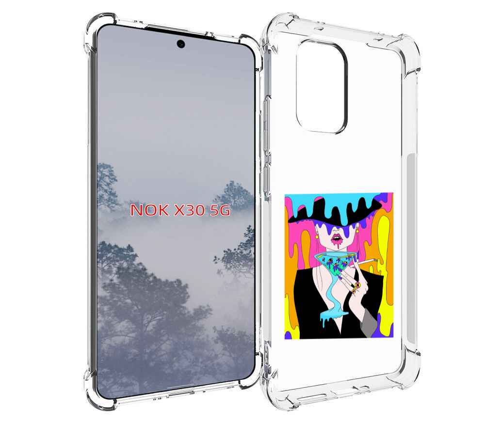 

Чехол MyPads плавленая девушка акварель женский для Nokia X30 5G, Tocco