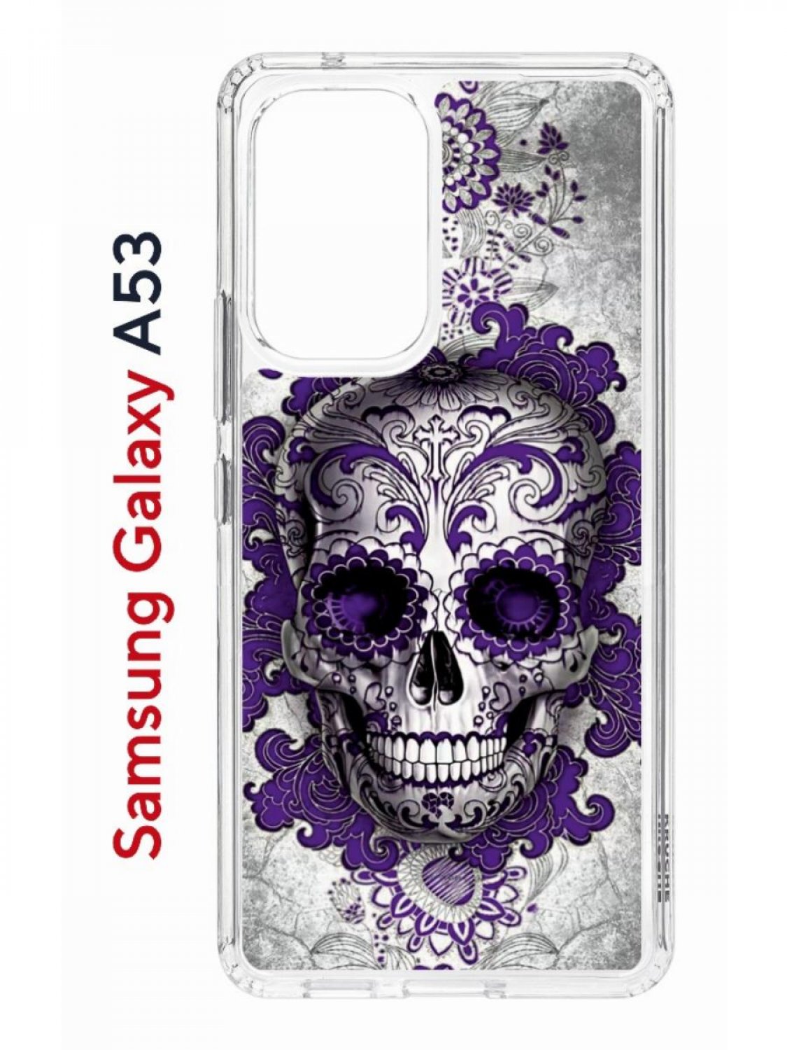 Чехол на Samsung A53 5G Kruche Print Sugar Skull,противоударный бампер,с защитой камеры