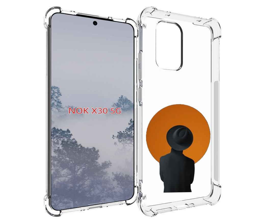 

Чехол MyPads парень в шляпе в оранжевом кружке для Nokia X30 5G, Tocco