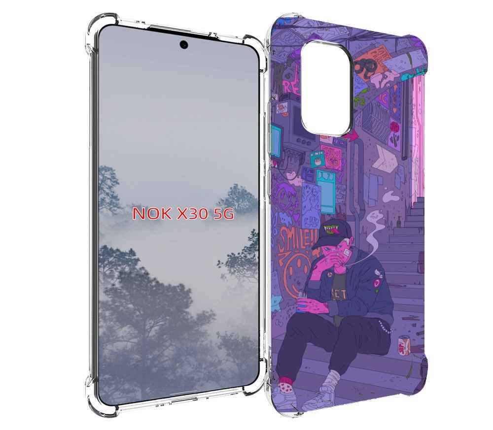 

Чехол MyPads парень в подъезде мультик для Nokia X30 5G, Tocco