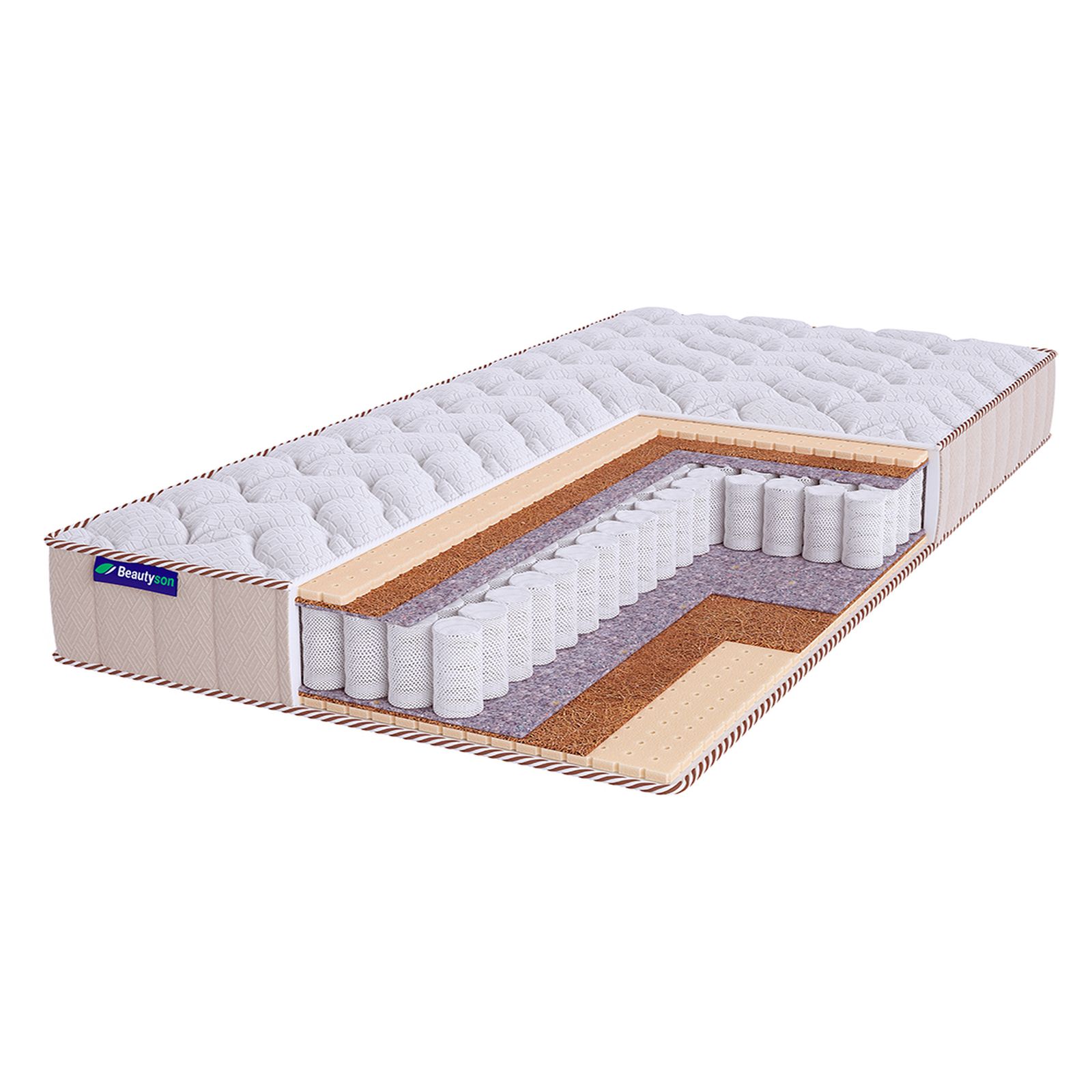 

Матрас односпальный / BeautySon Roll SPRING Mix S1200 LUX / Бесклеевой / 80x190 / 17 см, Roll SPRING Mix S1200 LUX