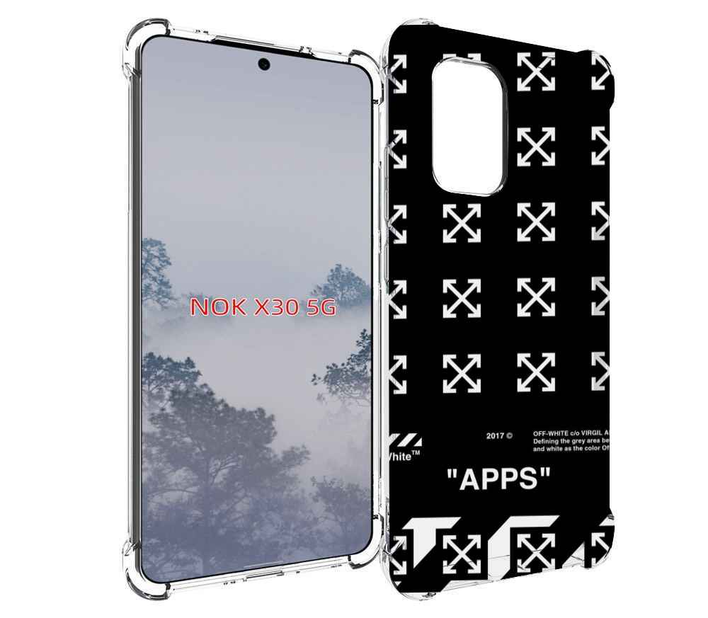 

Чехол MyPads оф-вайт-значки для Nokia X30 5G, Tocco