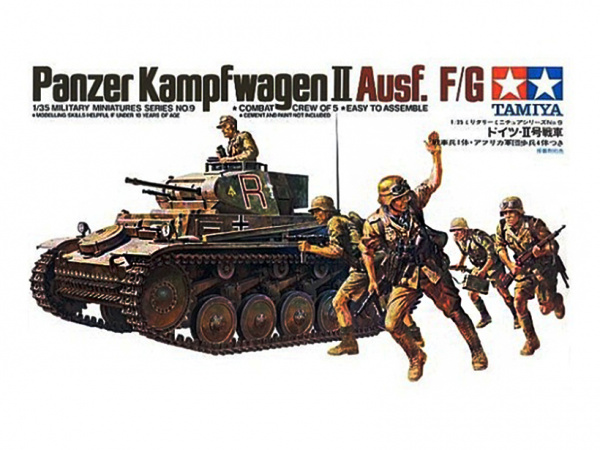 фото 35009 tamiya 1/35 немецкий танк pzkpw ii ausf f/g с пятью фигурами