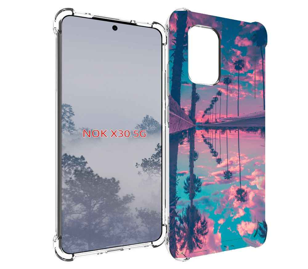 

Чехол MyPads отражение-пальм для Nokia X30 5G, Tocco