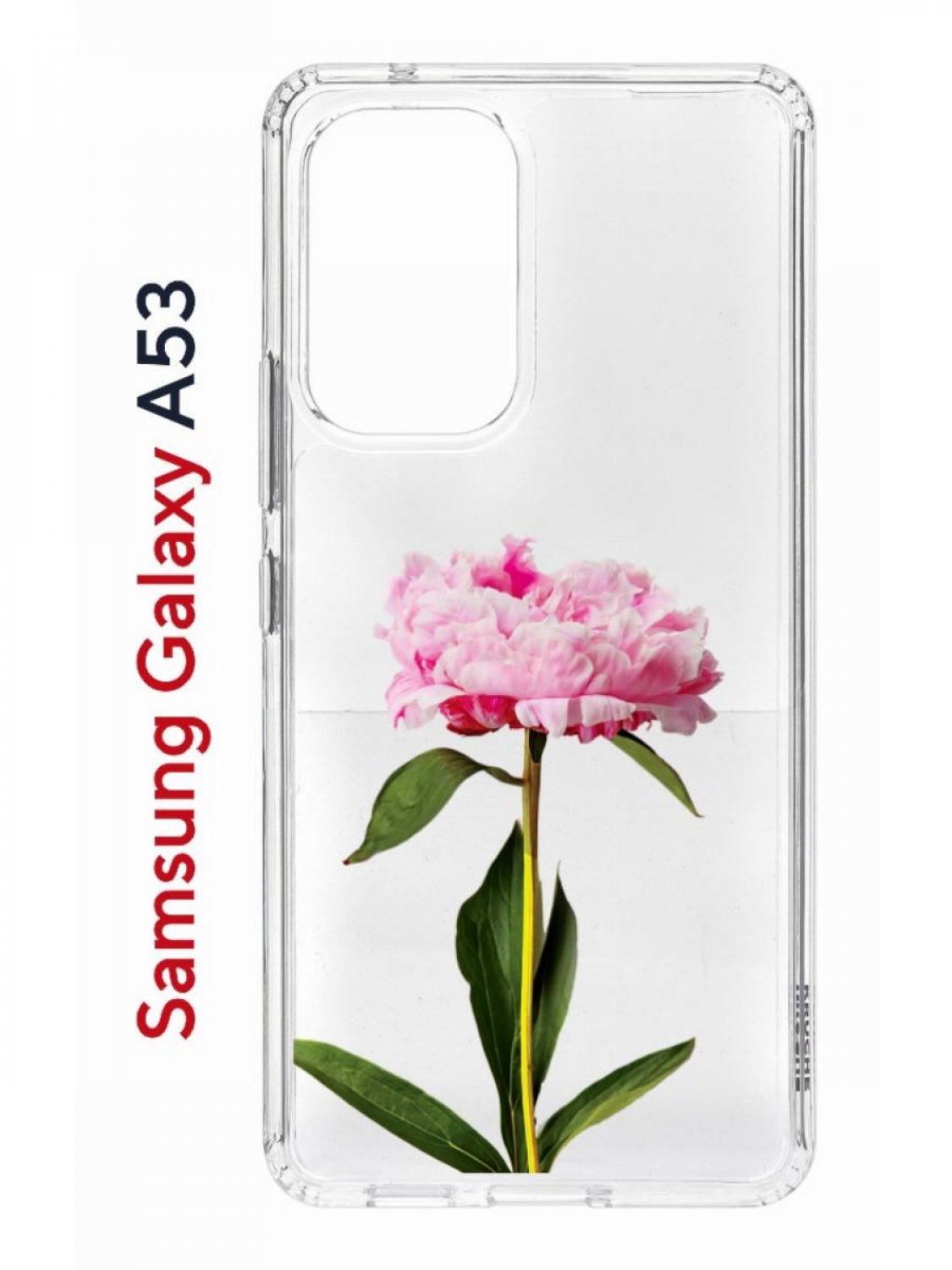 

Чехол на Samsung A53 5G с принтом Kruche Print Пион,противоударный бампер,с защитой камеры, Прозрачный;розовый;зеленый;красный, Самсунг Галакси А53