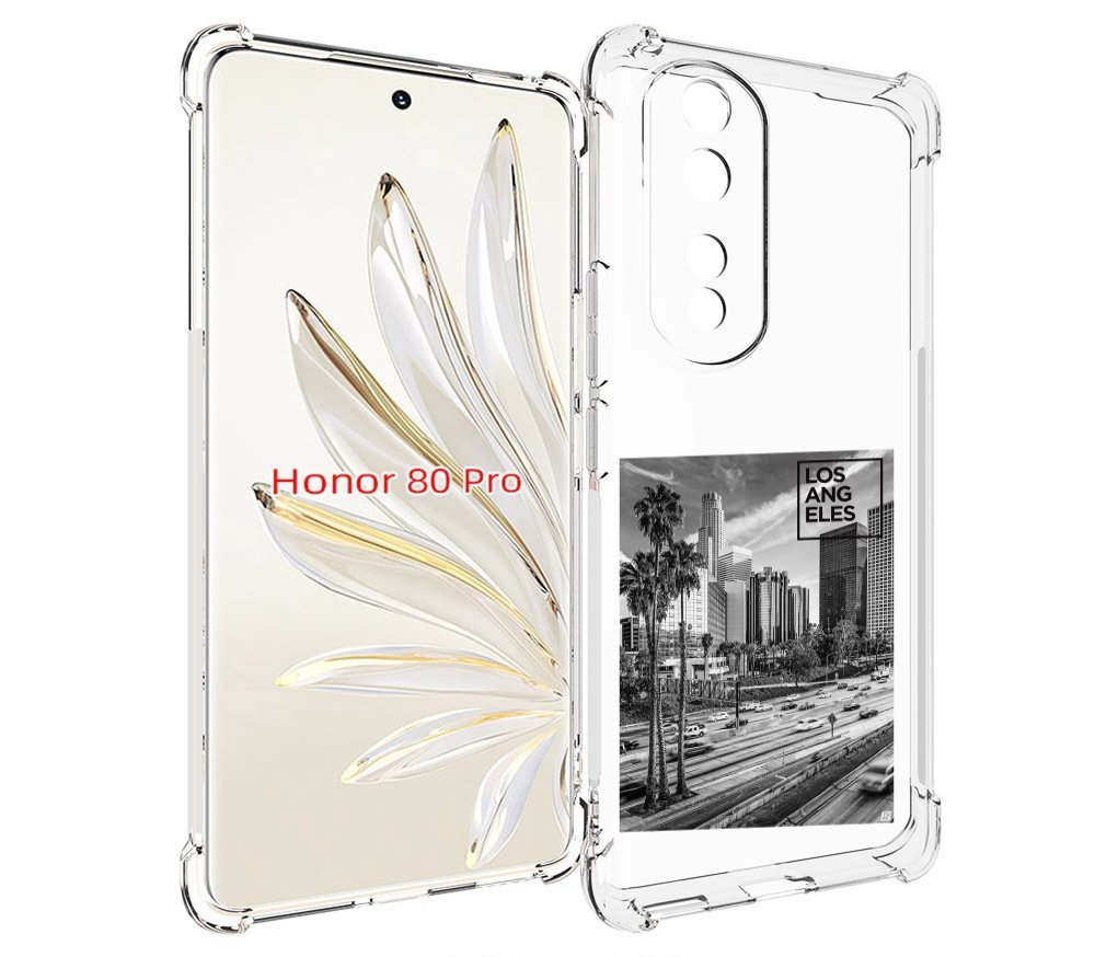 

Чехол MyPads черно белый лос анджелес для Honor 80 Pro, Прозрачный, Tocco