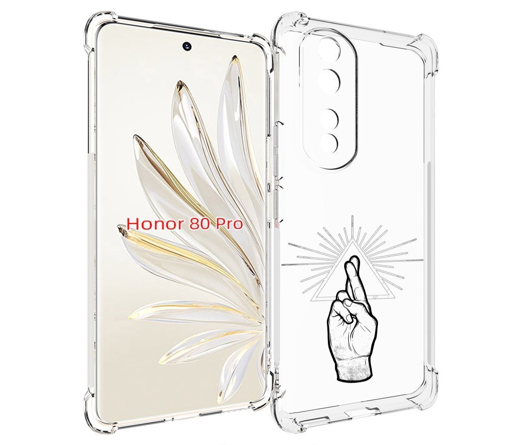 

Чехол MyPads черно белая рука для Honor 80 Pro, Прозрачный, Tocco