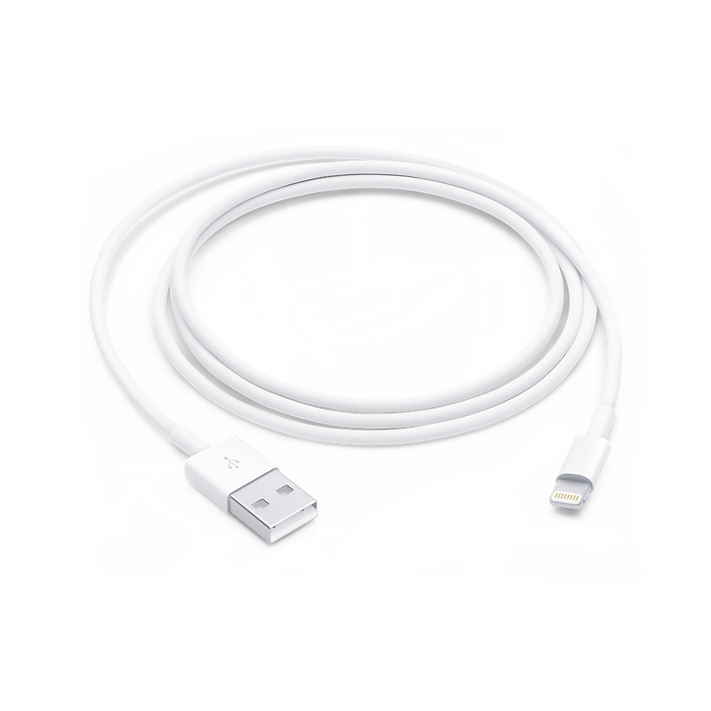 фото Кабель usb a(m), lightning (m), 1м, белый nobrand