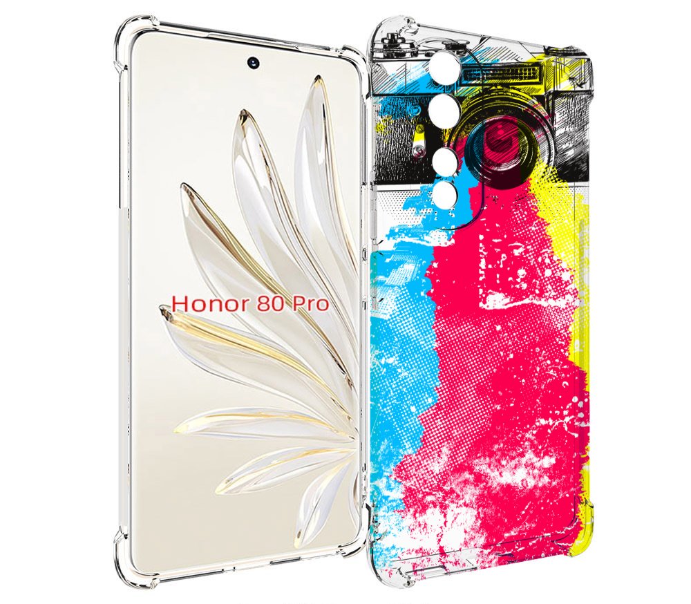 

Чехол MyPads цветной фотоаппарат для Honor 80 Pro, Прозрачный, Tocco