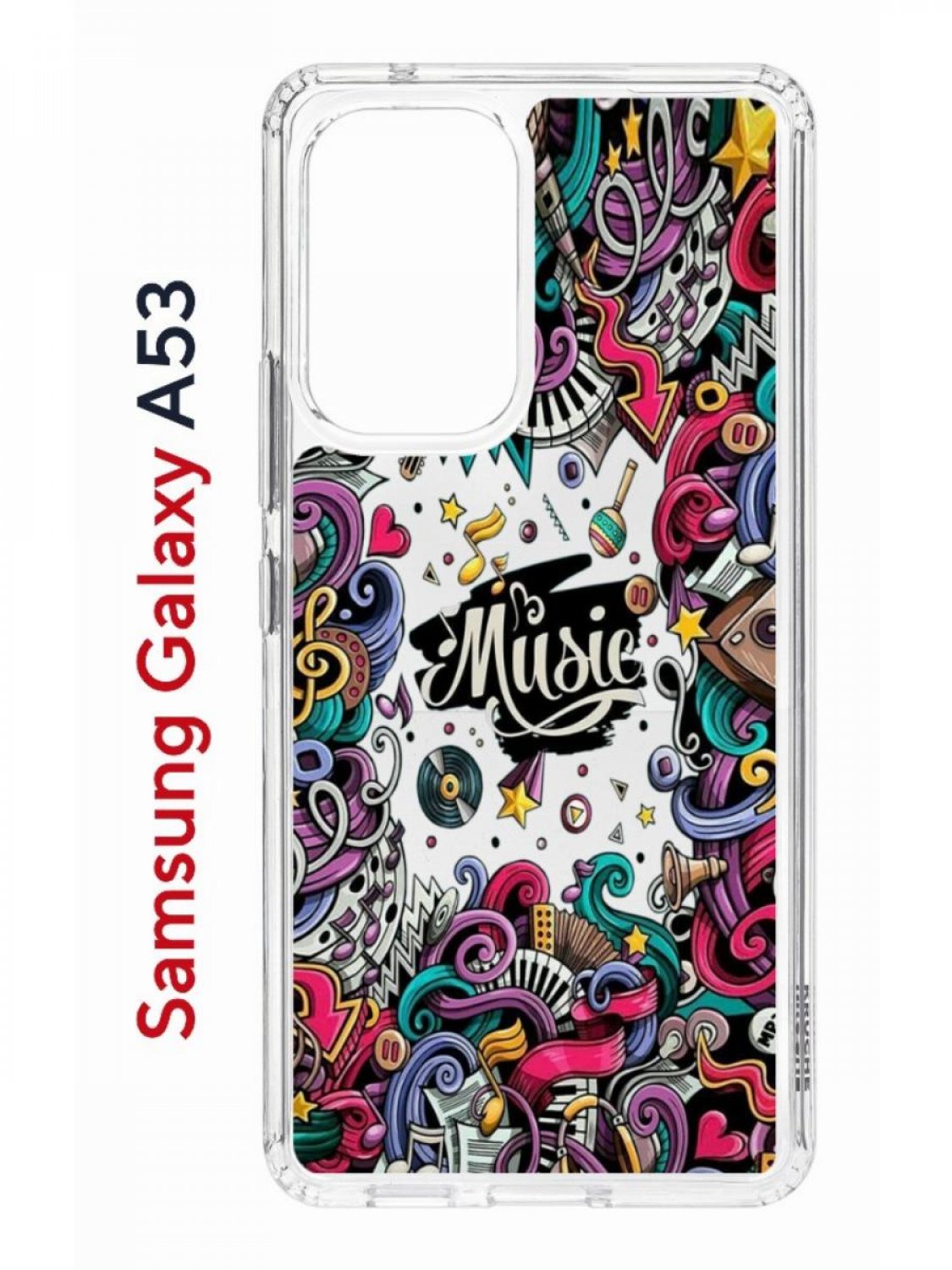 фото Чехол на samsung a53 5g kruche print music,противоударный бампер,с защитой камеры кruче