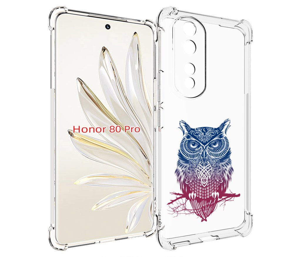 

Чехол MyPads хиппи сова для Honor 80 Pro, Прозрачный, Tocco