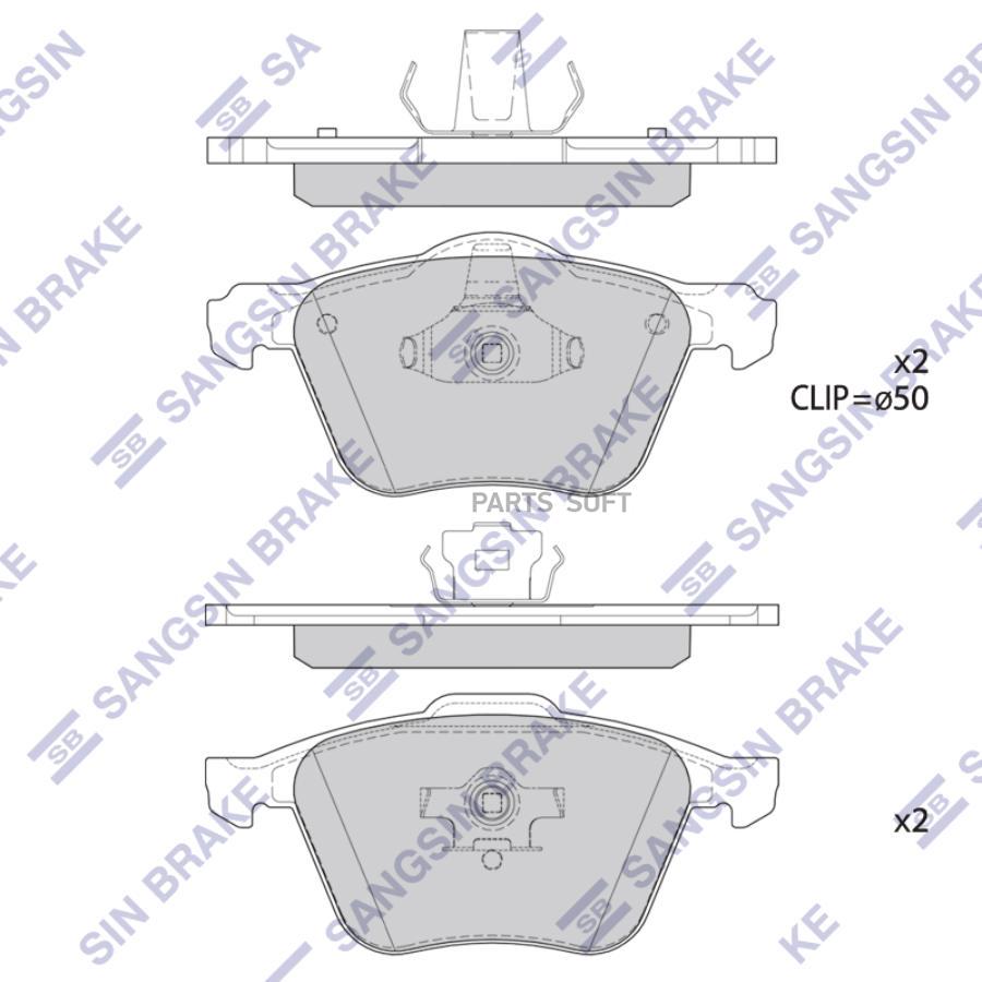 

Колодки тормозные VOLVO XC90 02 передние () 1шт SANGSIN BRAKE SP4363