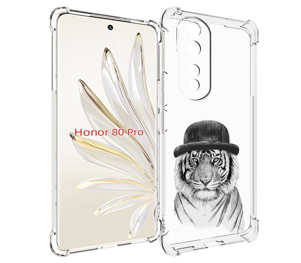 Чехол MyPads тигр британец для Honor 80 Pro