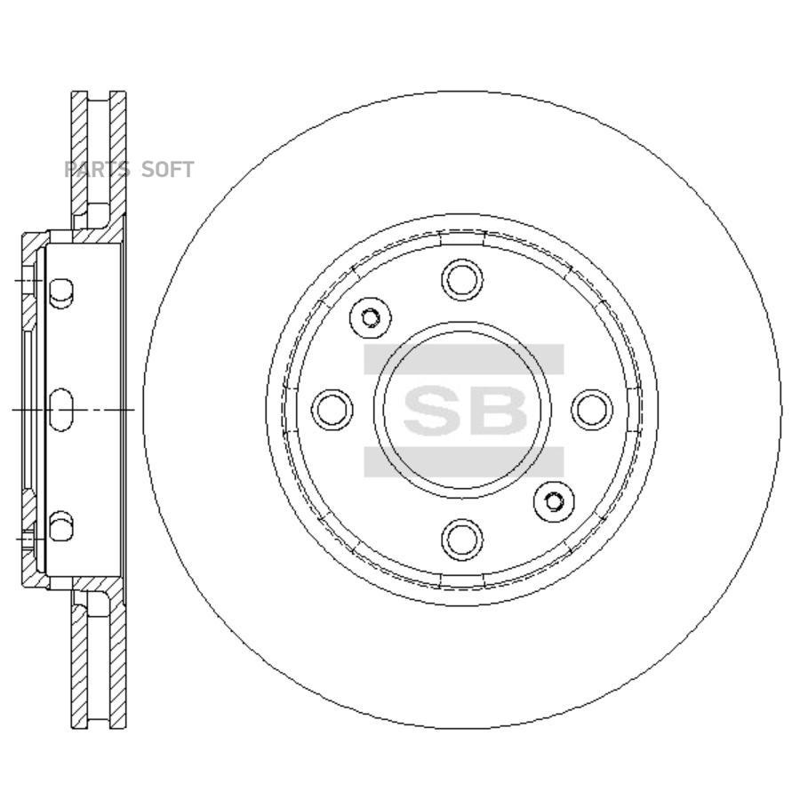 

Диск Тормозной, Передний Sangsin Brake Sd6102