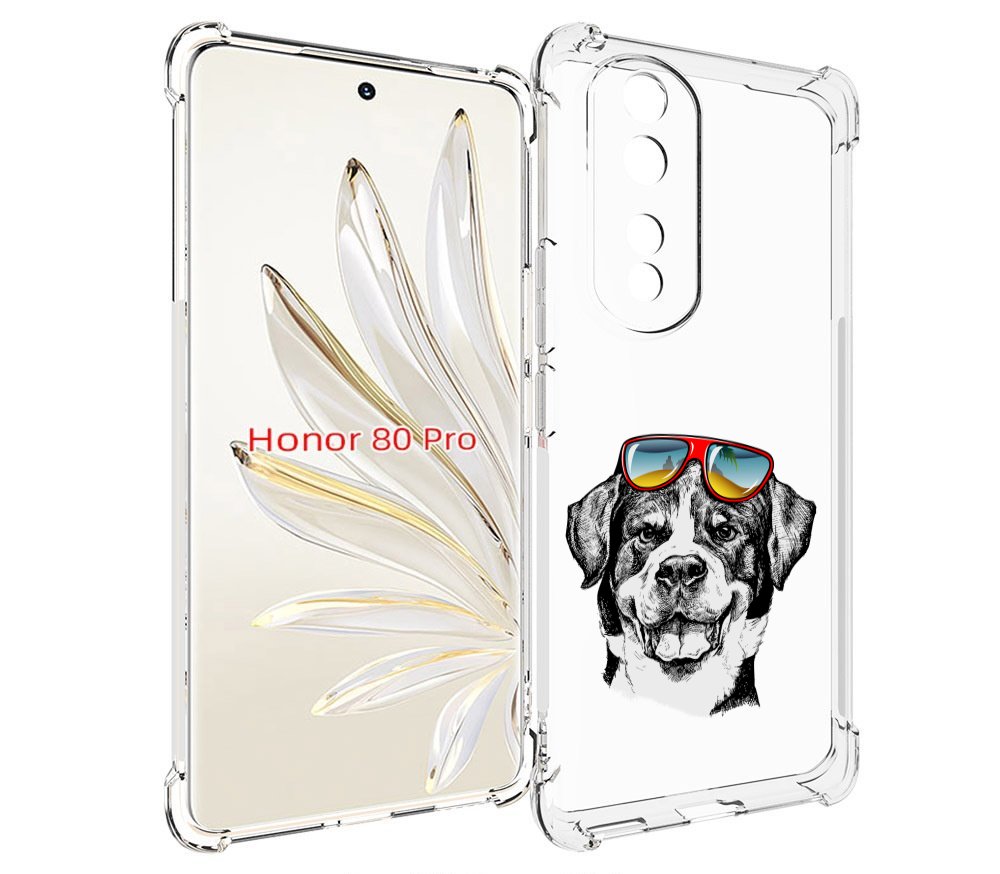

Чехол MyPads счастливая собака для Honor 80 Pro, Прозрачный, Tocco