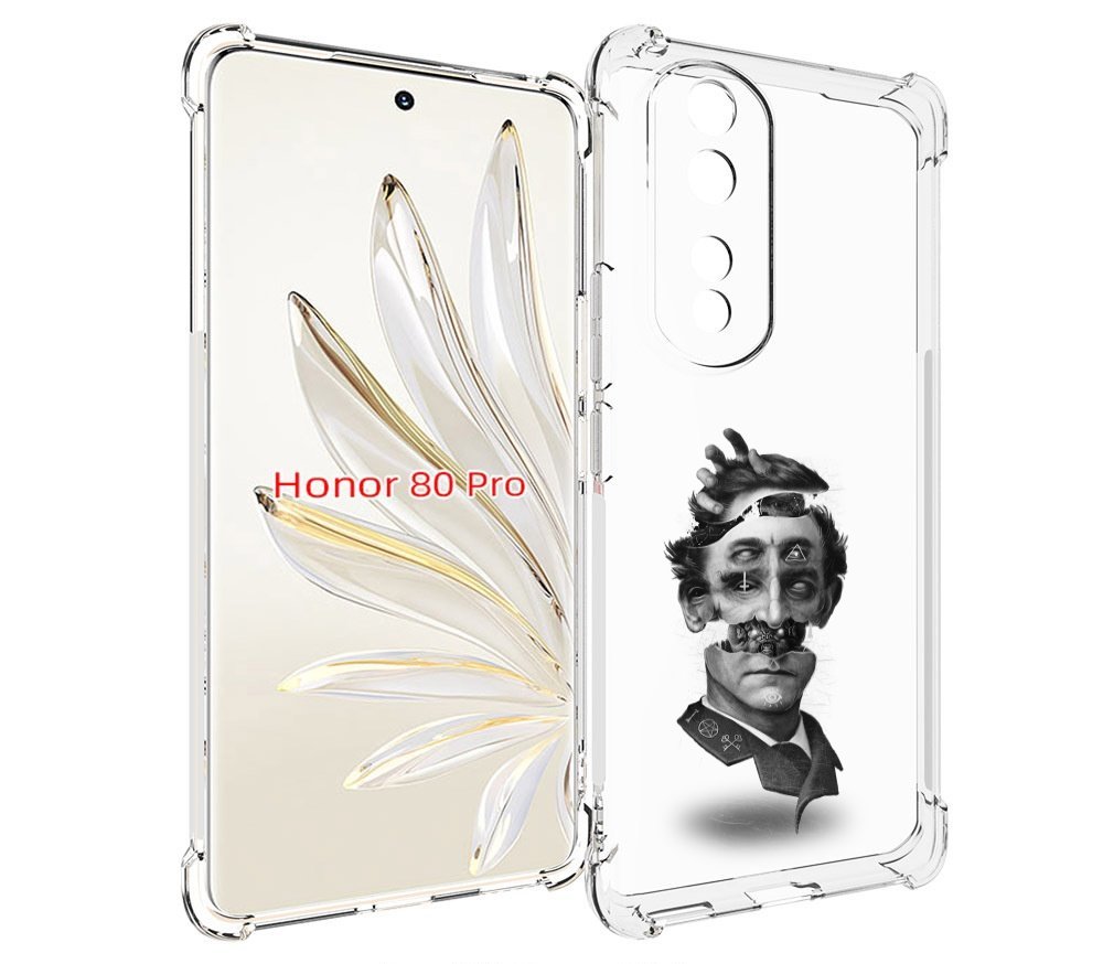 

Чехол MyPads страшное лицо абстракция для Honor 80 Pro, Прозрачный, Tocco