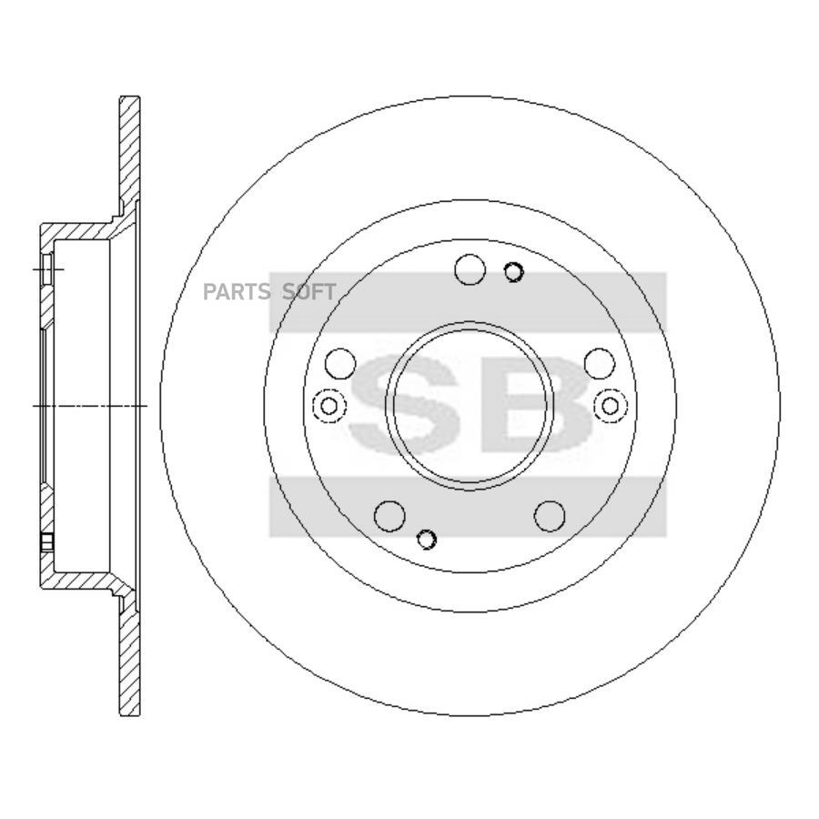 

Диск Тормозной Honda Civic 06- Задний D 260мм. Sangsin brake арт. SD4123