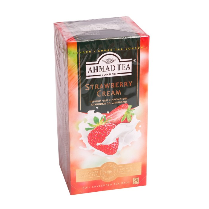 

Чай черный Ahmad tea strawberry cream клубника со сливками, 25 пакетиков по 1,5 г