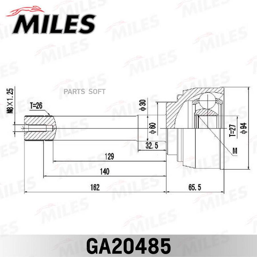 

Шрус Наружный Toyota Hiace/Hilux/4Runner 2.8 89- (Gsp 859016) Ga20485 Miles GA20485