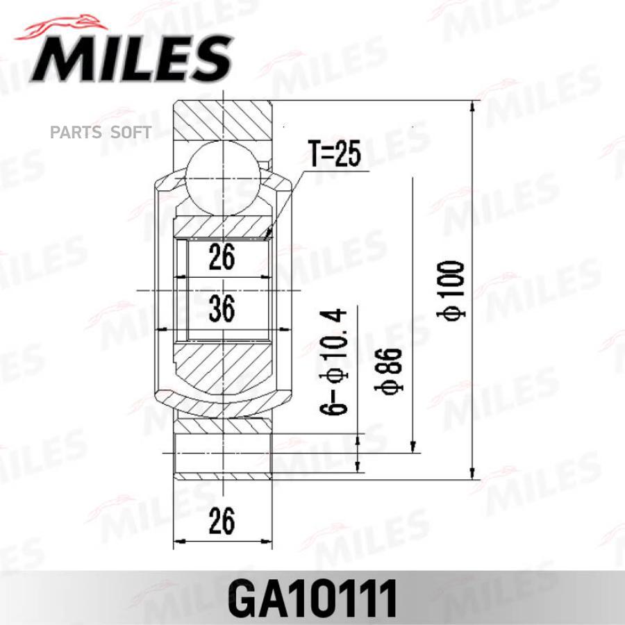 

ШРУС внутренний задний MERCEDES BENZ 190 W201/E W124 1.8-2.5TD 82-93 (GKN 302271) GA10111