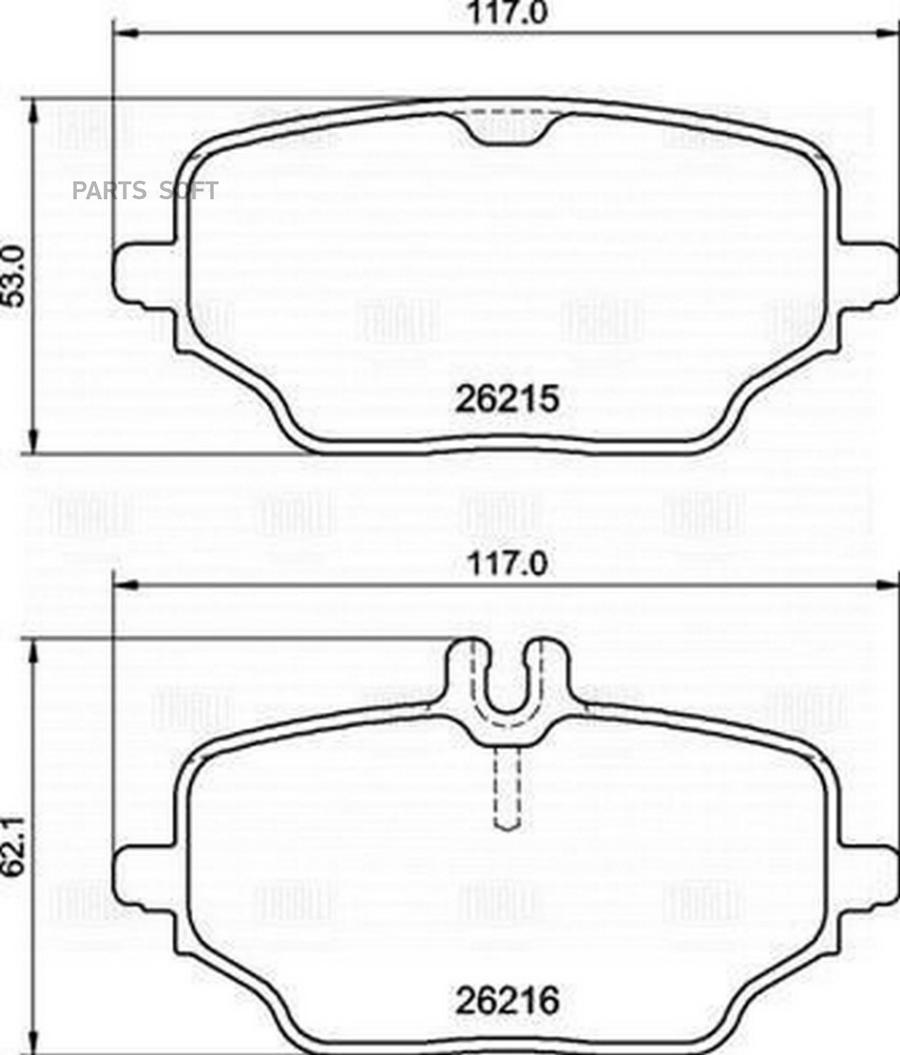

Колодки Тормозные Mercedes Gle V167 18- Задние Trialli арт. PF 2251