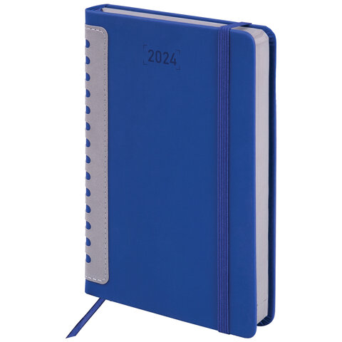 Ежедневник датированный 2024 Brauberg Original, А5 синий-серый, 114942, 2 шт