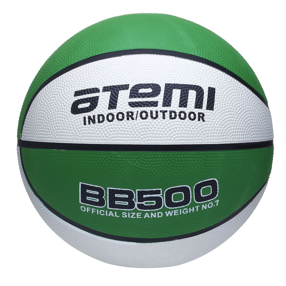 Баскетбольный мяч Atemi BB500 №7, зеленый/белый