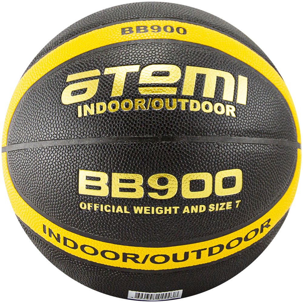 Баскетбольный мяч Atemi BB900 №7, черный/желтый