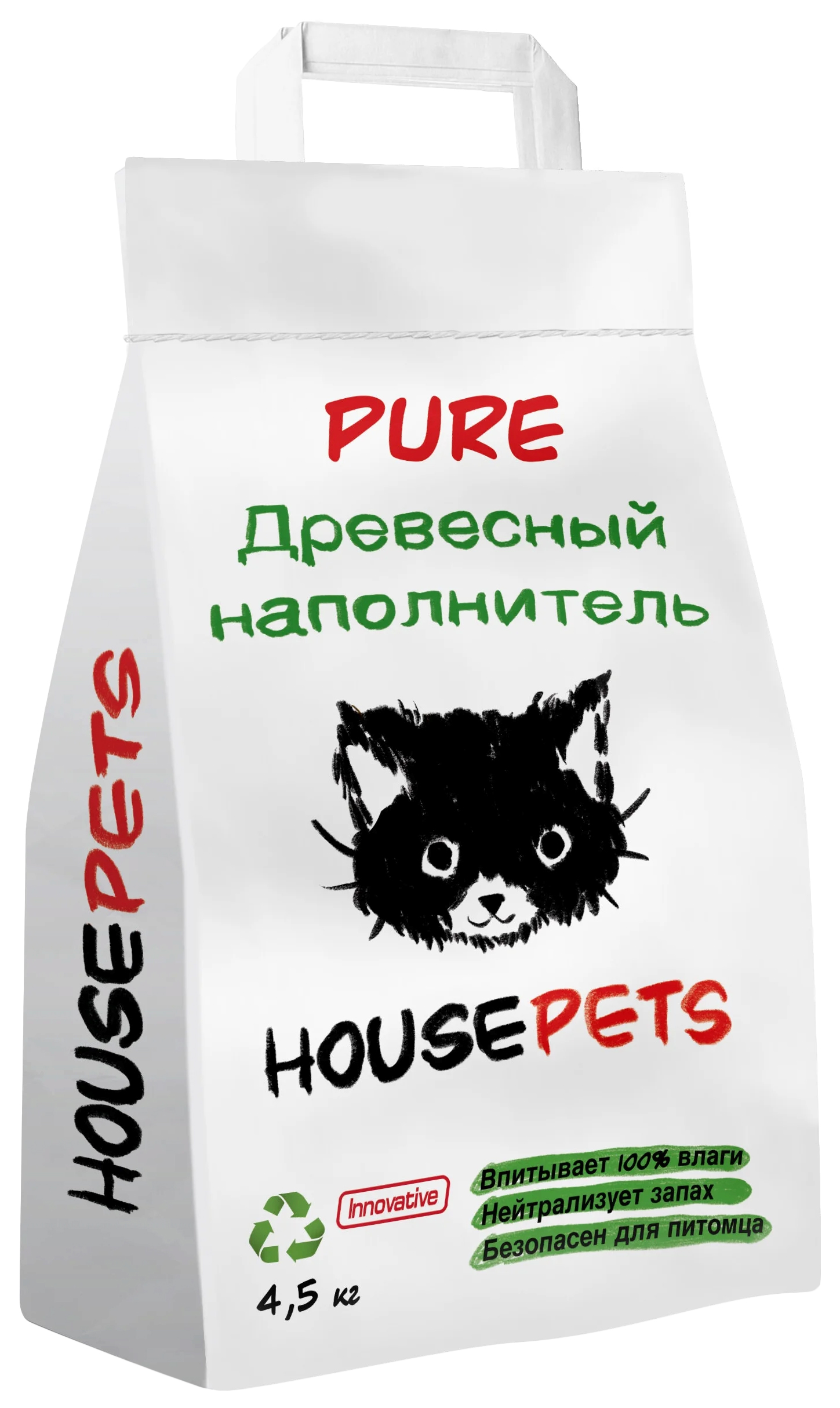 фото Наполнитель туалетов для кошек housepets, древесный, 4,5 кг