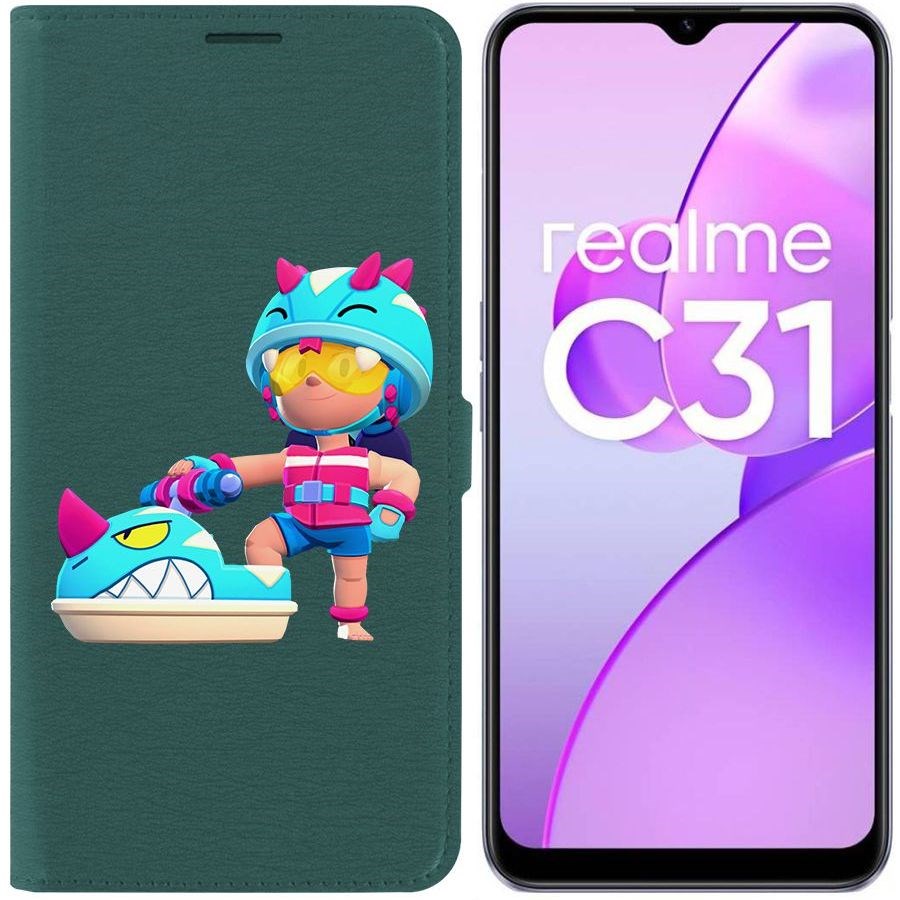 

Чехол-книжка Eco Book для Realme C31 Brawl Stars-Аквабайкер Джеки