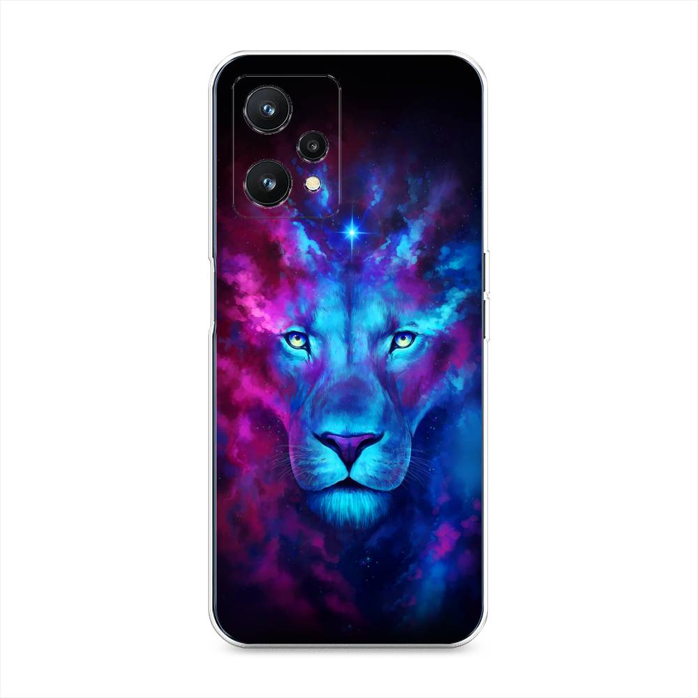 

Силиконовый чехол "Космический лев" на Realme 9 5G, Разноцветный