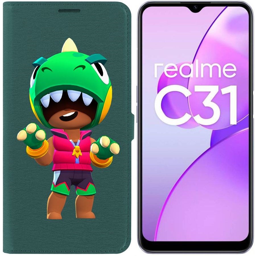 

Чехол-книжка Eco Book для Realme C31 Brawl Stars-Дино Леон