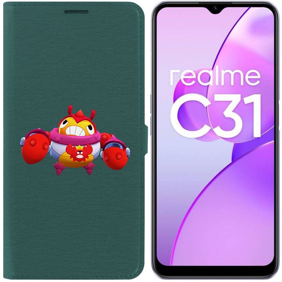 

Чехол-книжка Eco Book для Realme C31 Brawl Stars-Краб Тик