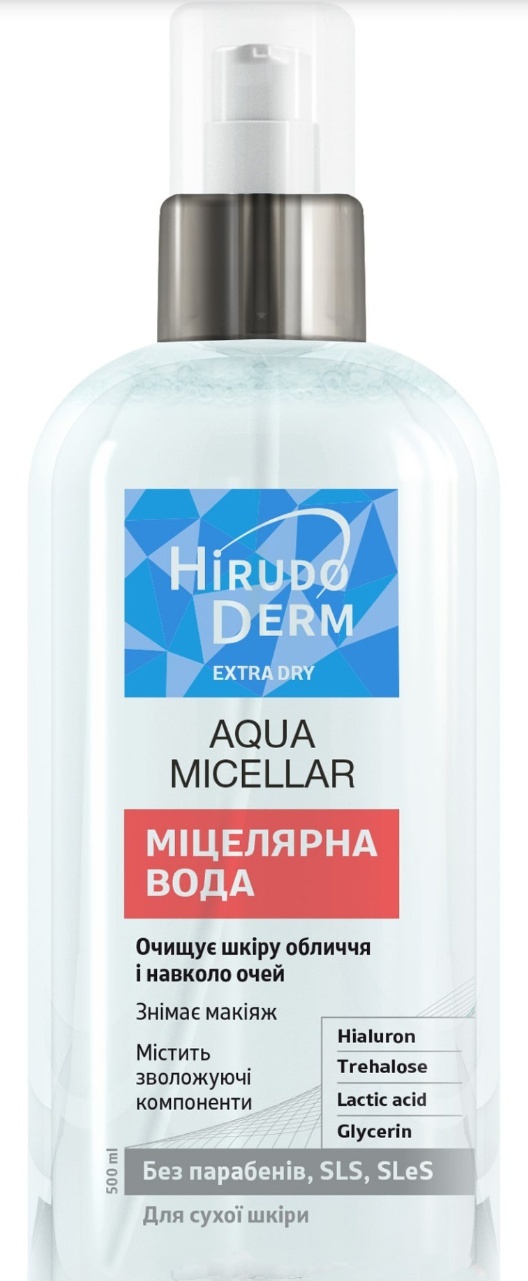 фото Мицеллярная вода hirudo derm "hirudo derm extra dry", 500 мл