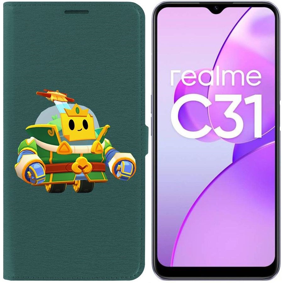 

Чехол-книжка Eco Book для Realme C31 Brawl Stars-Изумрудный Принц Спраут