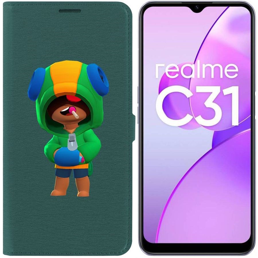 

Чехол-книжка Eco Book для Realme C31 Brawl Stars-Леон