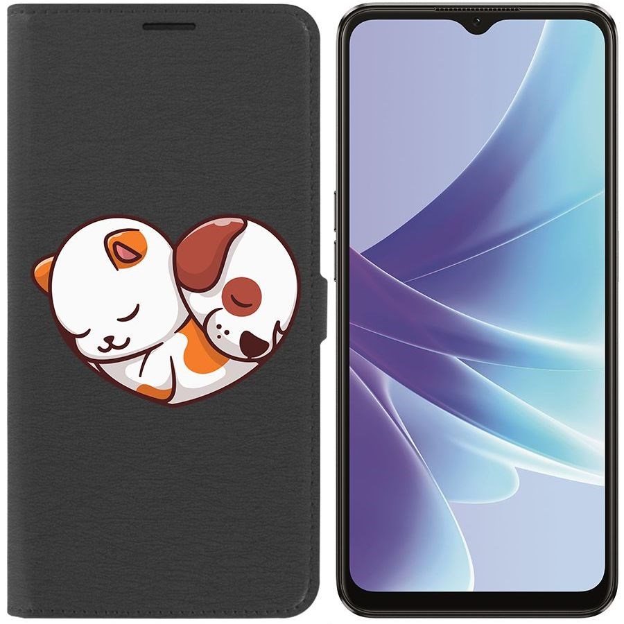 Чехол-книжка Eco Book для Oppo A57s Котёнок и Щенок