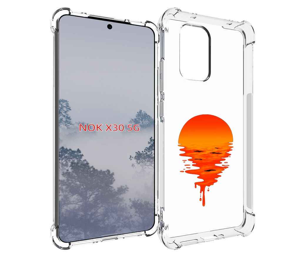 

Чехол MyPads оранжевый закат на воде для Nokia X30 5G, Tocco